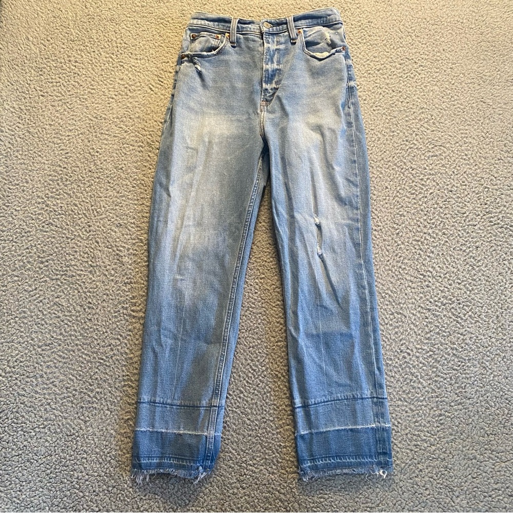 Abercrombie & Fitch Curve Love Ultra High Rise Ankle Straight Jeans Size 27/4R